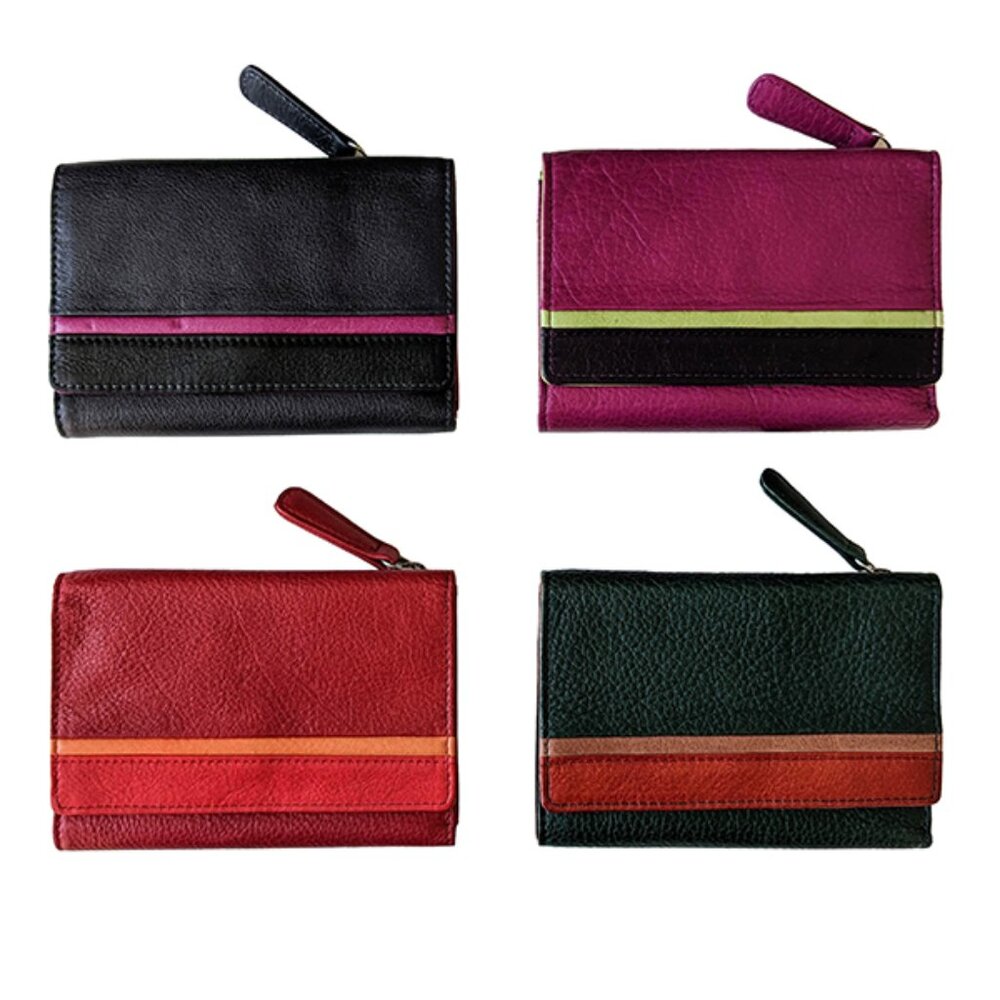 Osgoode Marley Leather Women's 5" Striped RFID Wallet New